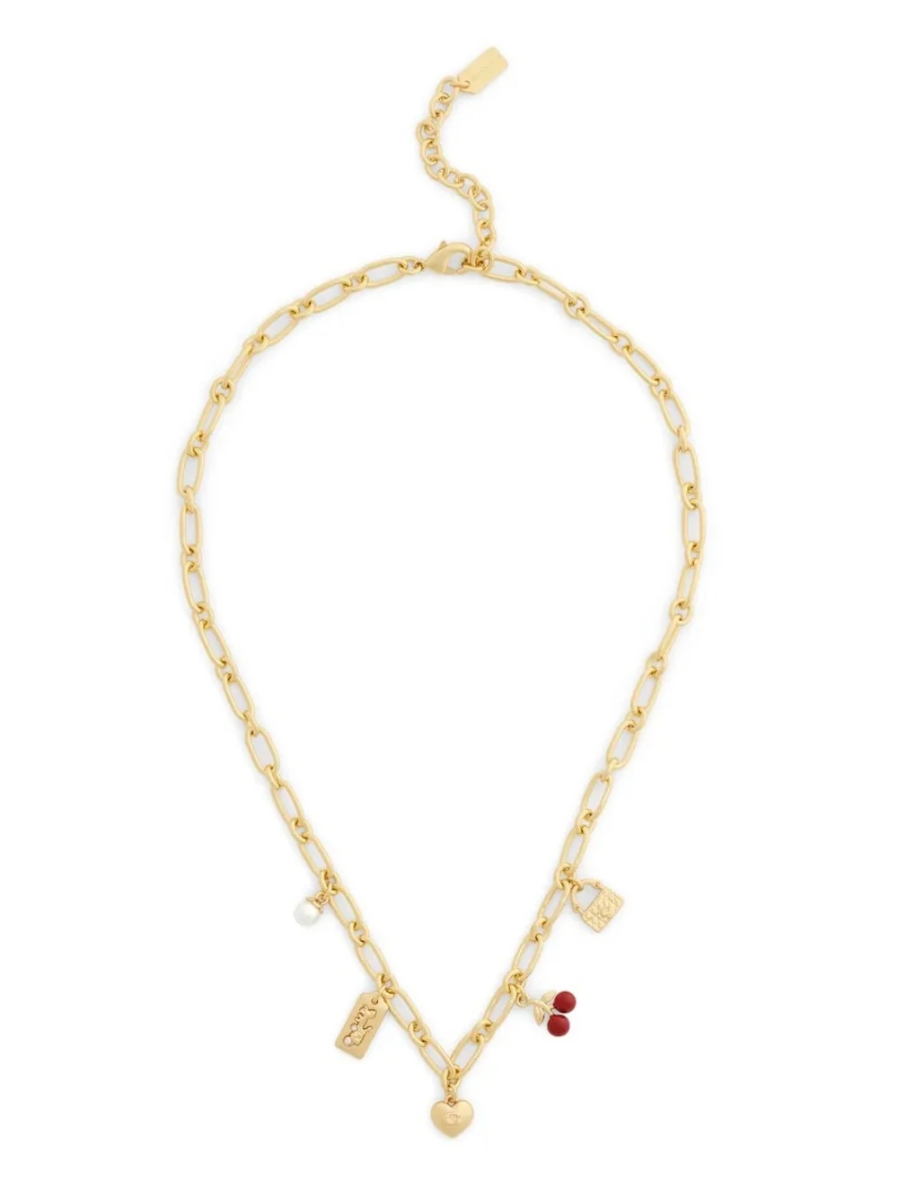 COACH Signature Cherry Charm Bib Necklace